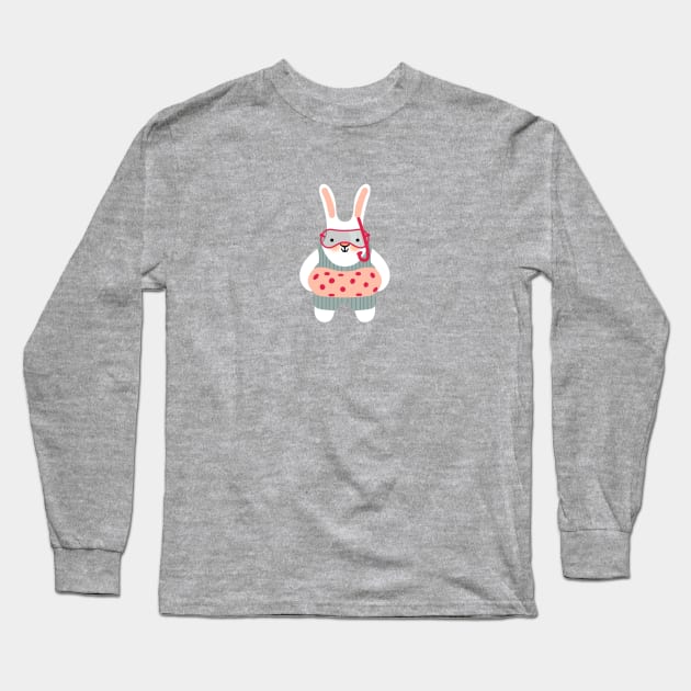 funny bunny summer Long Sleeve T-Shirt by MAYRAREINART